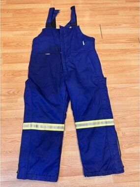 FireZero FR Flame Resistant Bib Overalls Mens 2XL Blue HRC 4 Quilted Reflective